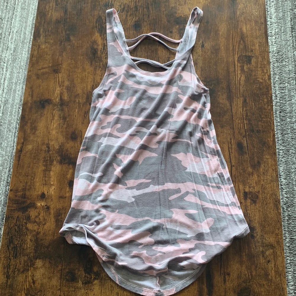 Pink and grey Camo print strapy tank